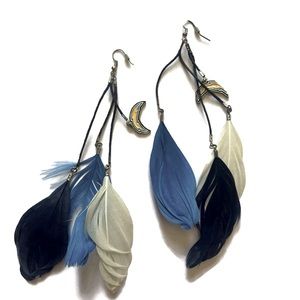 3 Feather Earrings Vintage Official NFL Chargers